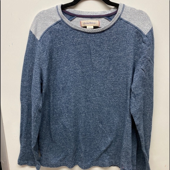TOMMY BAHAMA Lounge LS BLUE GRAY SWEATSHIRT XLarge - Picture 1 of 4